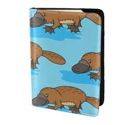 YUNWEIKEJI Ornithorynque drôle Australien, Porte-Passeport Portefeuille de Voyage en Cuir PU Étui pour Passeport Couvre-Passeport 5,5 Pouces