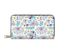 YUNWEIKEJI Ours Koala Mignons et Fleurs, Portefeuille de Grande capacité pour Hommes Femmes Portefeuilles Carte de crédit Portefeuille en Cuir Microfibre