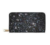 YUNWEIKEJI Paillettes imprimées Galaxie, Pas de Vraies Paillettes., Portefeuille de Grande capacité pour Hommes Femmes Portefeuilles Carte de crédit Portefeuille en Cuir Microfibre