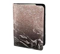 YUNWEIKEJI Paillettes Roses de marbre Noir d'or Rose Moderne, Porte-Passeport Portefeuille de Voyage en Cuir PU Étui pour Passeport Couvre-Passeport 5,5 Pouces