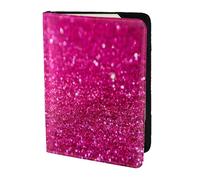 YUNWEIKEJI Paillettes Roses, Porte-Passeport Portefeuille de Voyage en Cuir PU Étui pour Passeport Couvre-Passeport 5,5 Pouces