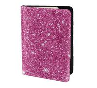YUNWEIKEJI Paillettes Roses Scintillantes, Porte-Passeport Portefeuille de Voyage en Cuir PU Étui pour Passeport Couvre-Passeport 5,5 Pouces