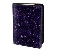 YUNWEIKEJI Paillettes Violet améthyste foncé, Porte-Passeport Portefeuille de Voyage en Cuir PU Étui pour Passeport Couvre-Passeport 5,5 Pouces