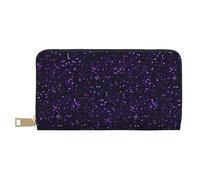 YUNWEIKEJI Paillettes Violet améthyste foncé, Portefeuille de Grande capacité pour Hommes Femmes Portefeuilles Carte de crédit Portefeuille en Cuir Microfibre