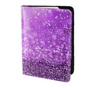 YUNWEIKEJI Paillettes Violettes Scintillantes, Porte-Passeport Portefeuille de Voyage en Cuir PU Étui pour Passeport Couvre-Passeport 5,5 Pouces