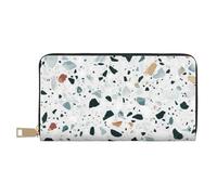 YUNWEIKEJI Pastel Marbre Terrazzo, Portefeuille de Grande capacité pour Hommes Femmes Portefeuilles Carte de crédit Portefeuille en Cuir Microfibre