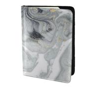 YUNWEIKEJI Pastel Splash Abstrait en marbre Gris, Porte-Passeport Portefeuille de Voyage en Cuir PU Étui pour Passeport Couvre-Passeport 5,5 Pouces