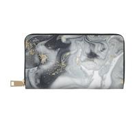 YUNWEIKEJI Pastel Splash Abstrait en marbre Gris, Portefeuille de Grande capacité pour Hommes Femmes Portefeuilles Carte de crédit Portefeuille en Cuir Microfibre
