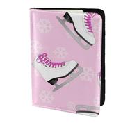 YUNWEIKEJI Patinage sur Glace et Flocon de Neige, Porte-Passeport Portefeuille de Voyage en Cuir PU Étui pour Passeport Couvre-Passeport 5,5 Pouces