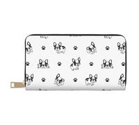 YUNWEIKEJI Patte de Bouledogue français, Portefeuille de Grande capacité pour Hommes Femmes Portefeuilles Carte de crédit Portefeuille en Cuir Microfibre