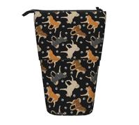 YUNWEIKEJI Patte de Shiba Inu, Trousse à Crayons télescopique, Porte-Crayon sur Pied avec Pochette à Crayons à Fermeture éclair, Sac à stylos