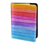 YUNWEIKEJI Peinture Aquarelle Couleurs Vives Illustration Au Trait, Porte-Passeport Portefeuille de Voyage en Cuir PU Étui pour Passeport Couvre-Passeport 5,5 Pouces
