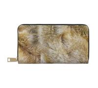 YUNWEIKEJI Peluche imprimé Fausse Fourrure Marron Naturel, Portefeuille de Grande capacité pour Hommes Femmes Portefeuilles Carte de crédit Portefeuille en Cuir Microfibre