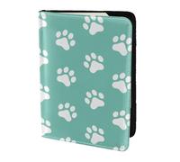 YUNWEIKEJI Petites Empreintes de Pattes de Chien sur Bleu, Porte-Passeport Portefeuille de Voyage en Cuir PU Étui pour Passeport Couvre-Passeport 5,5 Pouces