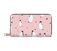 YUNWEIKEJI Pingouins Étoiles Oiseau De Mer, Portefeuille de Grande capacité pour Hommes Femmes Portefeuilles Carte de crédit Portefeuille en Cuir Microfibre