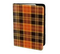 YUNWEIKEJI Plaid Tartan d'halloween, Porte-Passeport Portefeuille de Voyage en Cuir PU Étui pour Passeport Couvre-Passeport 5,5 Pouces