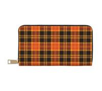 YUNWEIKEJI Plaid Tartan d'halloween, Portefeuille de Grande capacité pour Hommes Femmes Portefeuilles Carte de crédit Portefeuille en Cuir Microfibre