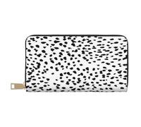 YUNWEIKEJI Points de Tache Dalmatien à imprimé Animal Noir et Blanc, Portefeuille de Grande capacité pour Hommes Femmes Portefeuilles Carte de crédit Portefeuille en Cuir Microfibre