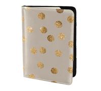 YUNWEIKEJI Pois pailletés Beige et doré, Porte-Passeport Portefeuille de Voyage en Cuir PU Étui pour Passeport Couvre-Passeport 5,5 Pouces