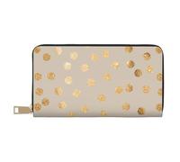 YUNWEIKEJI Pois pailletés Beige et doré, Portefeuille de Grande capacité pour Hommes Femmes Portefeuilles Carte de crédit Portefeuille en Cuir Microfibre