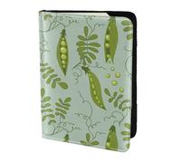YUNWEIKEJI Pois Verts Laissent Bleu, Porte-Passeport Portefeuille de Voyage en Cuir PU Étui pour Passeport Couvre-Passeport 5,5 Pouces