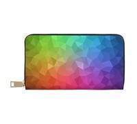 YUNWEIKEJI Polygonal Multicolore constitué de Triangles Arc-en-Ciel, Portefeuille de Grande capacité pour Hommes Femmes Portefeuilles Carte de crédit Portefeuille en Cuir Microfibre