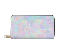 YUNWEIKEJI Polygonale holographique irisée Abstraite, Portefeuille de Grande capacité pour Hommes Femmes Portefeuilles Carte de crédit Portefeuille en Cuir Microfibre