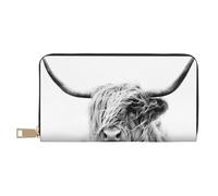 YUNWEIKEJI Portrait d'une Vache Highland, Portefeuille de Grande capacité pour Hommes Femmes Portefeuilles Carte de crédit Portefeuille en Cuir Microfibre