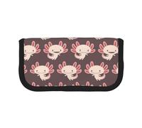 YUNWEIKEJI Pouvoir Axolotl Mignon, Trousse à Crayons, Pochette à Crayons en Toile, Trousse à Crayons de Grande capacité, Trousse à cosmétiques
