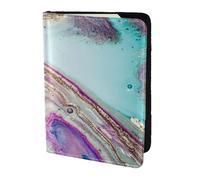 YUNWEIKEJI Roche de géode d'agate Arc-en-Ciel, Porte-Passeport Portefeuille de Voyage en Cuir PU Étui pour Passeport Couvre-Passeport 5,5 Pouces