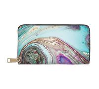 YUNWEIKEJI Roche de géode d'agate Arc-en-Ciel, Portefeuille de Grande capacité pour Hommes Femmes Portefeuilles Carte de crédit Portefeuille en Cuir Microfibre