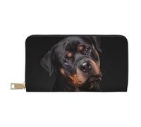 YUNWEIKEJI Rottweiler - Aimer, confiant et fidèle, Portefeuille de Grande capacité pour Hommes Femmes Portefeuilles Carte de crédit Portefeuille en Cuir Microfibre