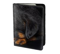 YUNWEIKEJI Rottweiler Puppy Animaux Petits Chiens Rottweiler, Porte-Passeport Portefeuille de Voyage en Cuir PU Étui pour Passeport Couvre-Passeport 5,5 Pouces