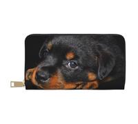 YUNWEIKEJI Rottweiler Puppy Animaux Petits Chiens Rottweiler, Portefeuille de Grande capacité pour Hommes Femmes Portefeuilles Carte de crédit Portefeuille en Cuir Microfibre
