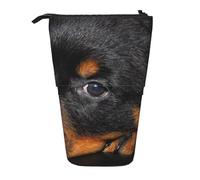 YUNWEIKEJI Rottweiler Puppy Animaux Petits Chiens Rottweiler, Trousse à Crayons télescopique, Porte-Crayon sur Pied avec Pochette à Crayons à Fermeture éclair, Sac à stylos