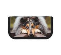YUNWEIKEJI Rough Collie Bokeh Railway Chiens Animaux de Compagnie Rough, Trousse à Crayons, Pochette à Crayons en Toile, Trousse à Crayons de Grande capacité, Trousse à cosmétiques