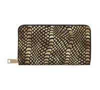 YUNWEIKEJI Safari Africain Noir Or Python Peau Animale Sépia, Portefeuille de Grande capacité pour Hommes Femmes Portefeuilles Carte de crédit Portefeuille en Cuir Microfibre
