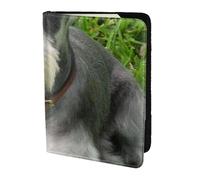 YUNWEIKEJI Schnauzer Nain, Porte-Passeport Portefeuille de Voyage en Cuir PU Étui pour Passeport Couvre-Passeport 5,5 Pouces