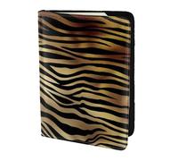 YUNWEIKEJI Sépia de Peau d'animal de zèbre d'or Noir Africain, Porte-Passeport Portefeuille de Voyage en Cuir PU Étui pour Passeport Couvre-Passeport 5,5 Pouces