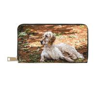 YUNWEIKEJI Setter Anglais Automne Animaux Chiens Anglais, Portefeuille de Grande capacité pour Hommes Femmes Portefeuilles Carte de crédit Portefeuille en Cuir Microfibre