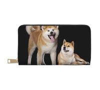 YUNWEIKEJI Shiba InuAkita Inu, Portefeuille de Grande capacité pour Hommes Femmes Portefeuilles Carte de crédit Portefeuille en Cuir Microfibre