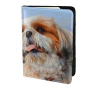 YUNWEIKEJI Shih Tzu, Gros Plan, Porte-Passeport Portefeuille de Voyage en Cuir PU Étui pour Passeport Couvre-Passeport 5,5 Pouces