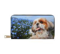 YUNWEIKEJI Shih Tzu, Gros Plan, Portefeuille de Grande capacité pour Hommes Femmes Portefeuilles Carte de crédit Portefeuille en Cuir Microfibre