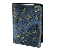 YUNWEIKEJI Signe Musical de Musique en métal, Porte-Passeport Portefeuille de Voyage en Cuir PU Étui pour Passeport Couvre-Passeport 5,5 Pouces