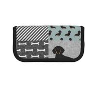 YUNWEIKEJI Silhouette de Race de Chien de Compagnie Teckel Noir et feu, Trousse à Crayons, Pochette à Crayons en Toile, Trousse à Crayons de Grande capacité, Trousse à cosmétiques