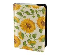 YUNWEIKEJI Sories de Tournesol fraîches imprimées, Porte-Passeport Portefeuille de Voyage en Cuir PU Étui pour Passeport Couvre-Passeport 5,5 Pouces