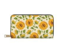 YUNWEIKEJI Sories de Tournesol fraîches imprimées, Portefeuille de Grande capacité pour Hommes Femmes Portefeuilles Carte de crédit Portefeuille en Cuir Microfibre