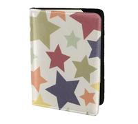YUNWEIKEJI Surface colorée étoile, Porte-Passeport Portefeuille de Voyage en Cuir PU Étui pour Passeport Couvre-Passeport 5,5 Pouces