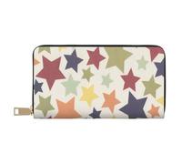 YUNWEIKEJI Surface colorée étoile, Portefeuille de Grande capacité pour Hommes Femmes Portefeuilles Carte de crédit Portefeuille en Cuir Microfibre