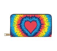 YUNWEIKEJI Teinture Cravate Arc-en-Ciel Coeur Amour, Portefeuille de Grande capacité pour Hommes Femmes Portefeuilles Carte de crédit Portefeuille en Cuir Microfibre